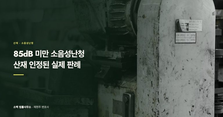 소음성난청 산재기준 85dB 안 넘어도 인정된 판례