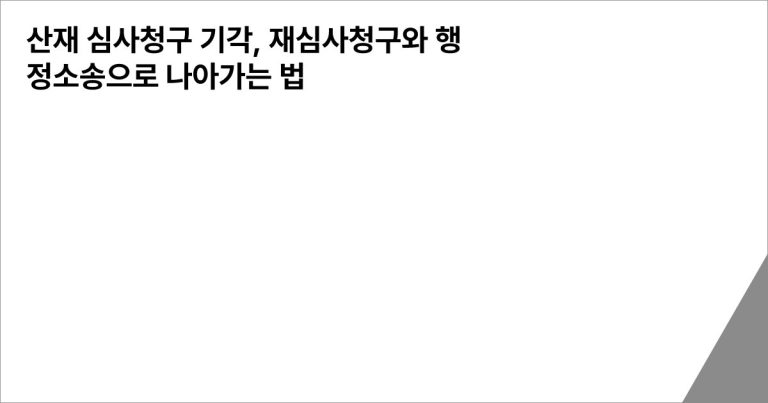 산재 심사청구 기각, 재심사청구와 행정소송으로 나아가는 법