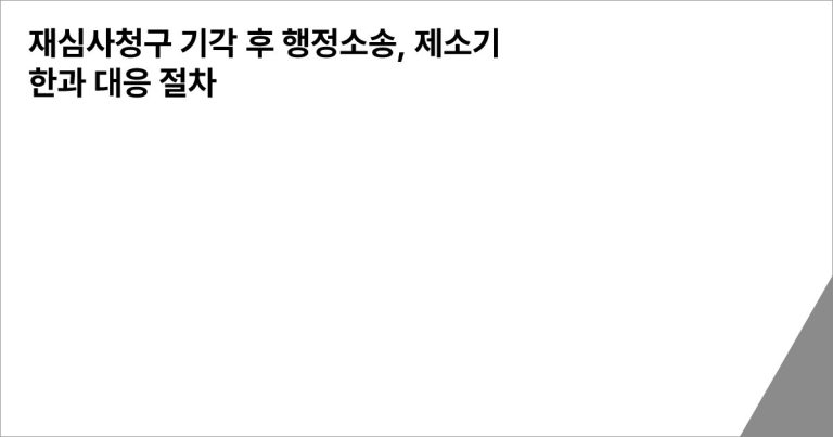 재심사청구 기각 후 행정소송, 제소기한과 대응 절차